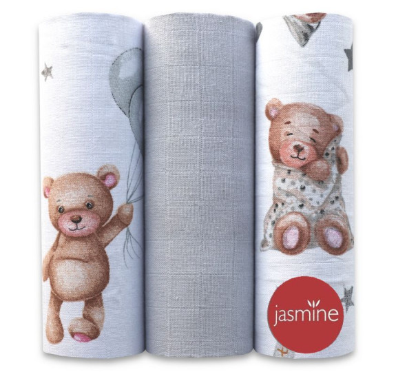 Mušelínové plienky sada mix Unisex3 3 ks Mackovia Jasmine
