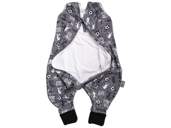 Letný spací vak s nožičkami bambus šedý futbal