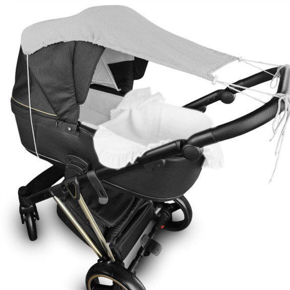 Mušelínová slnečná strieška na kočík Nature Baby Nellys