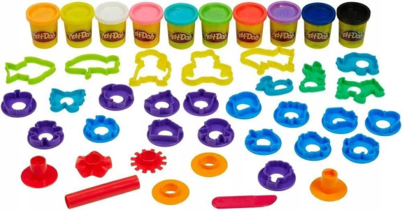 Súprava s tvarmi a pečiatkami 10 téglikov Play-Doh