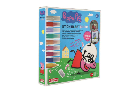 Okenné samolepky a omaľovánky Peppa Pig s farbami
