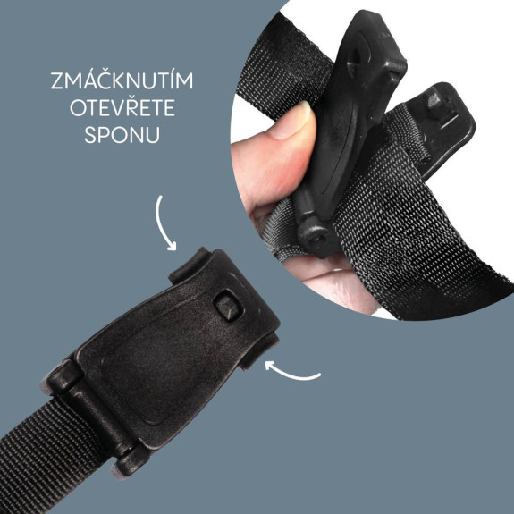 Zámok bezpečnostných pásov pre autosedačky Deluxe Black Zopa