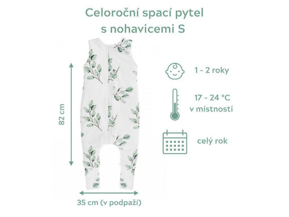 Celoročný spací vak s nohavicami Vintage Animals Sleepee Almond/Cream
