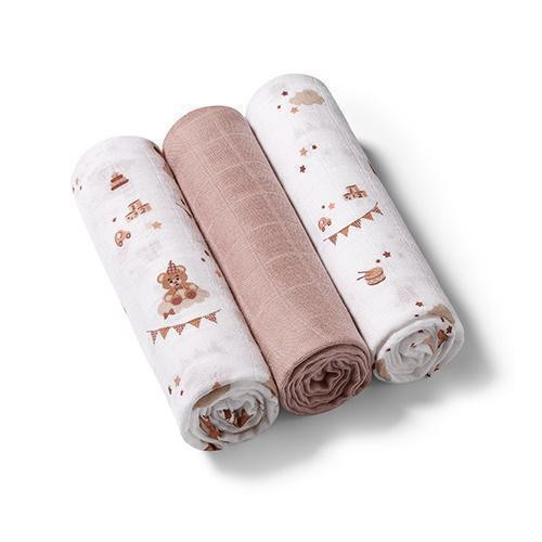 Mušelínové plienky Super Soft ružové 3 ks 70x70 cm BabyOno