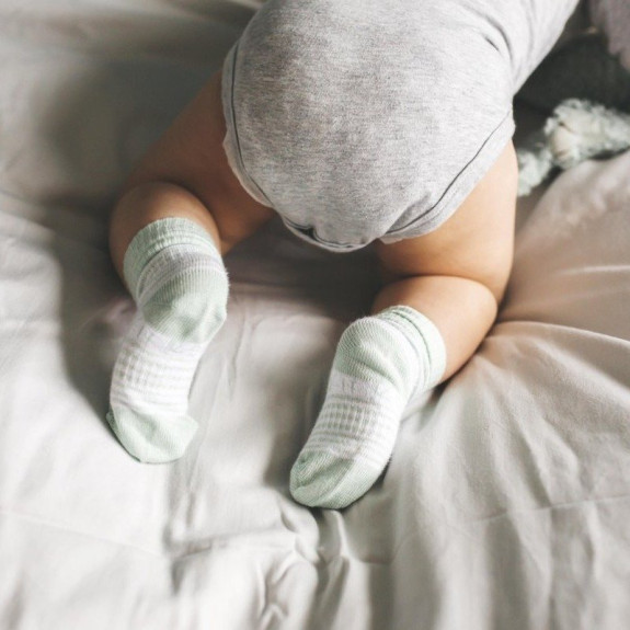 Detské ponožky Stay-on-Socks Mint Stripes veľ. 6-12 m 2 pary