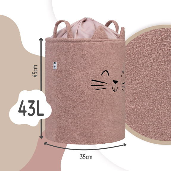 Kôš na hračky Premium Bouclé so šnúrkou 43 l Sipo