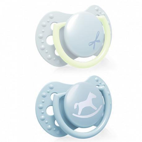 Cumlík silikónový dynamický LOVI Baby Shower 0-2 m 2 ks