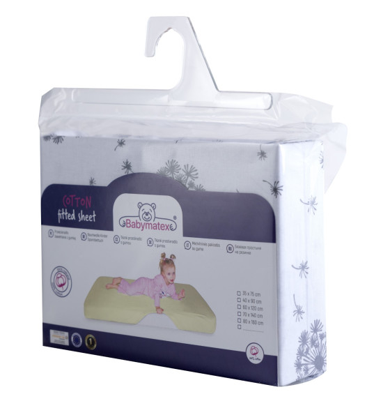 Bavlnená prestieradlo s gumou a potlačou 70 x 140 cm Babymatex