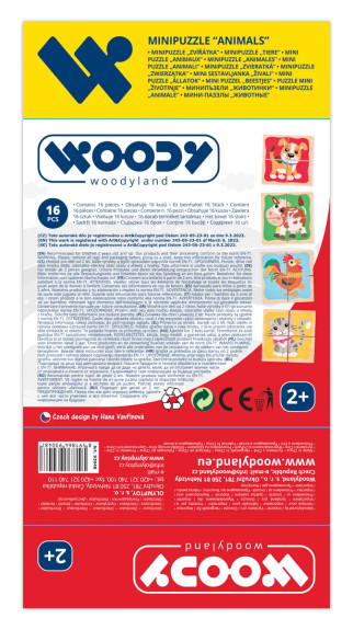 Minipuzzle Zvieratká v drevenej krabičke