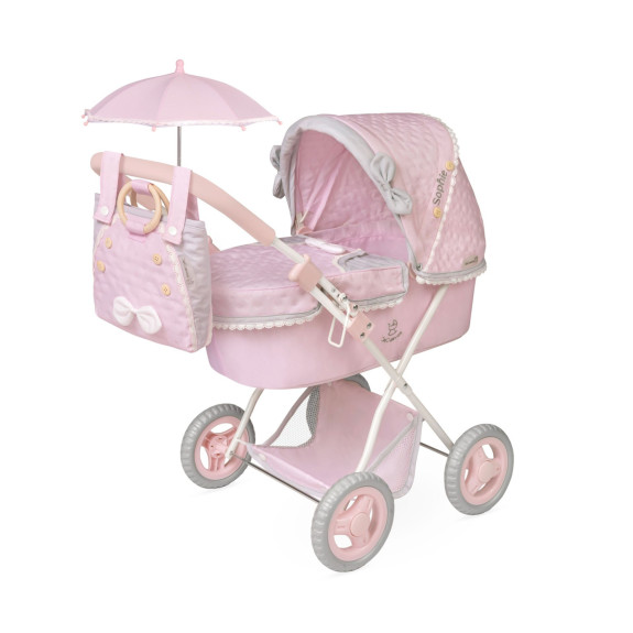 Skladací kočík pre bábiky so slnečníkom a taškou Sophie 60 cm DeCuevas