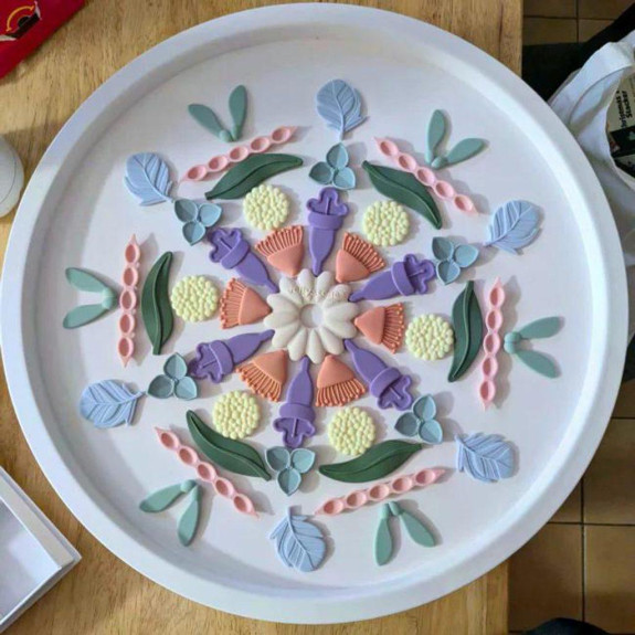 Senzorická antistresová mandala pre deti, pastelová