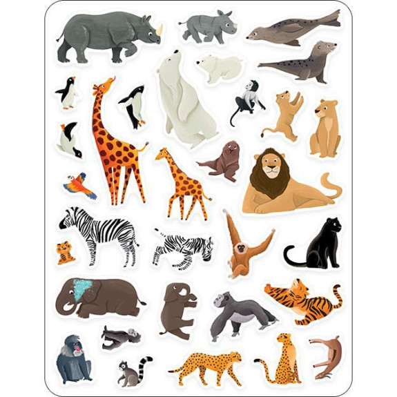 Hra so silikónovými samolepkami Zoo