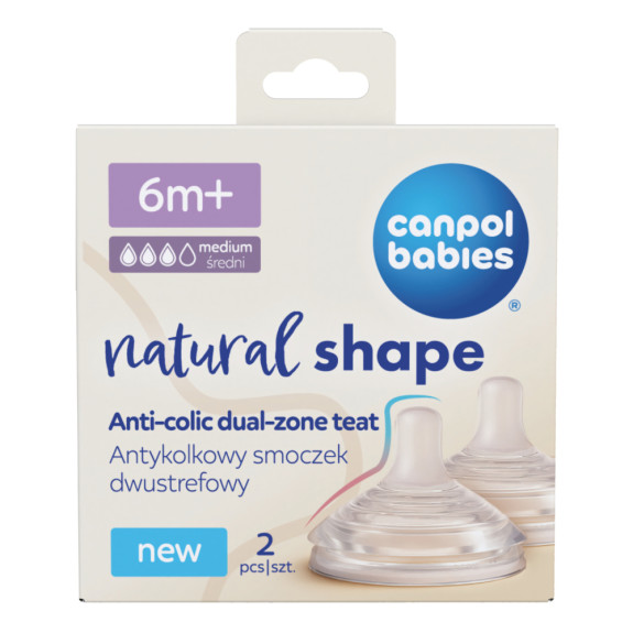 Cumlík na fľašu Natural Shape 6 m+ 2 ks Canpol babies