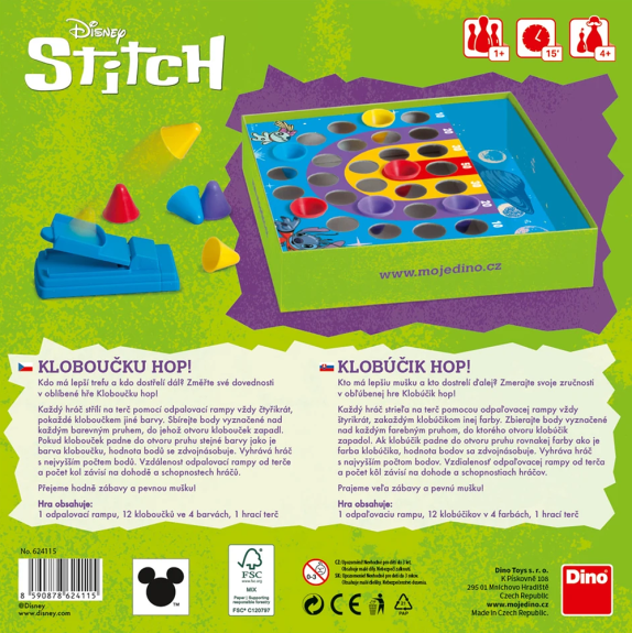 Klobúčik hop detská hra Stitch