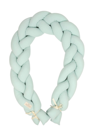Mušelínový mantinel vrkoč 200 cm Babymatex – chránič do postieľky Mint