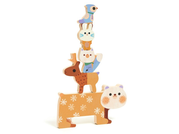 Drevené puzzle WoodyStack 5 ks Djeco