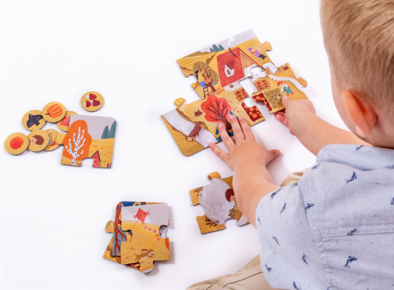Vééliké Puzzle loto Ročné obdobie KukiKuk