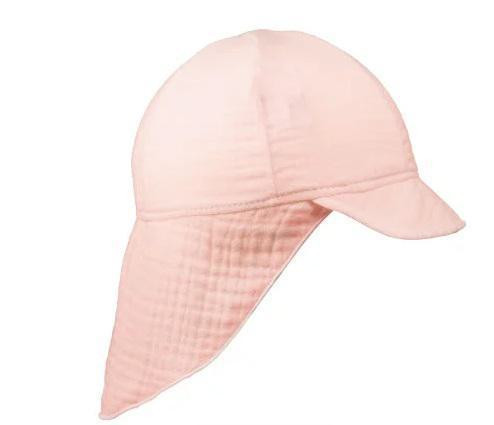 Detská šiltovka s krytím krku mušelín Pink - ružová Esito