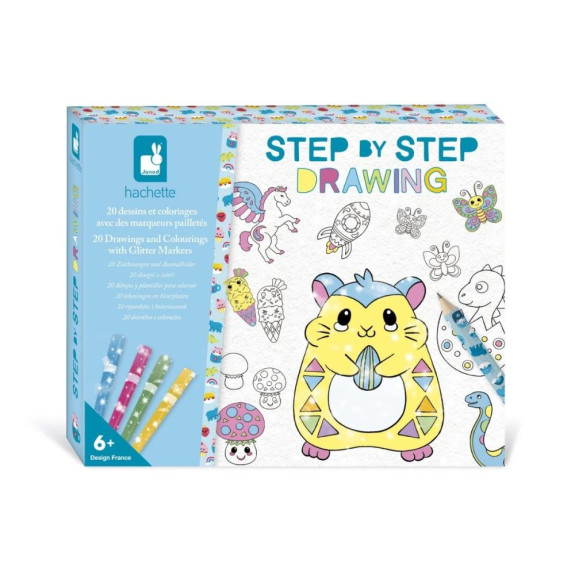 Atelier Step by step Kreatívna sada Kreslenie krok za krokom s fixkami Janod