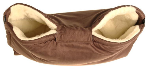 Merino rukávnik na kočík z ovčej/ťavej vlny na zips 30 x 50 cm
