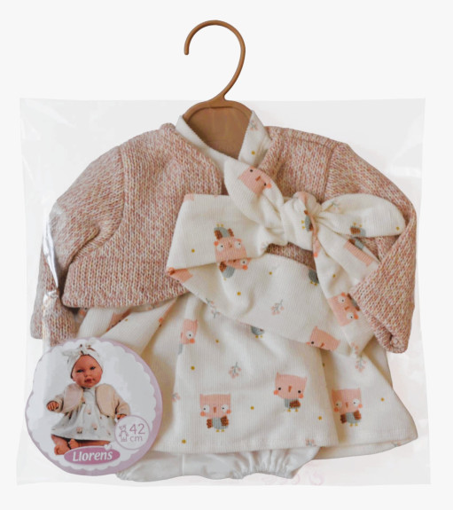 Obleček pre bábiku bábätko New Born veľkosti 40-42 cm s doplnkami Llorens