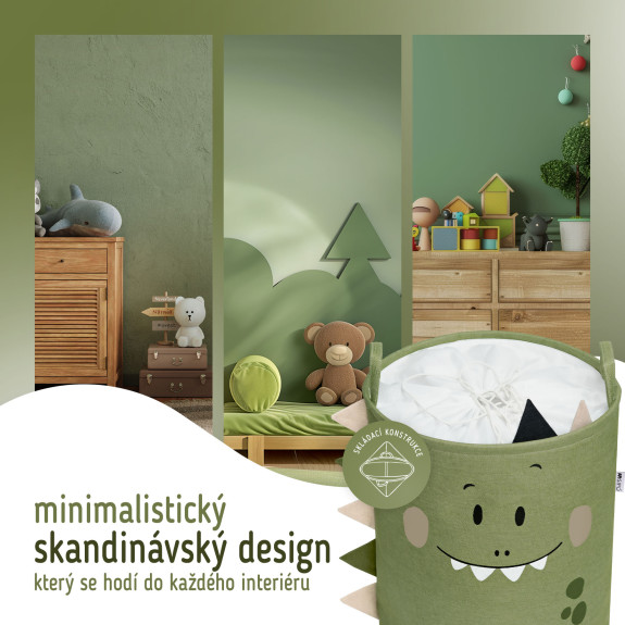 Kôš na hračky XL so šnúrkou, skladací bavlnený / 63 l Sipo