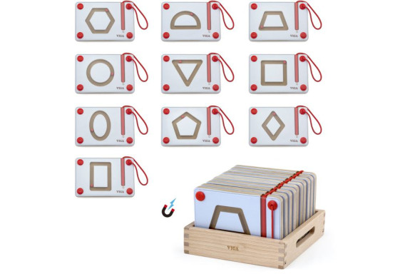 Drevená magnetická písacia tabuľka - geometrické tvary Viga