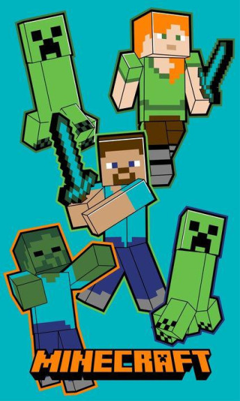 Detský froté uterák do škôlky Minecraft Creeper 30 × 50 cm