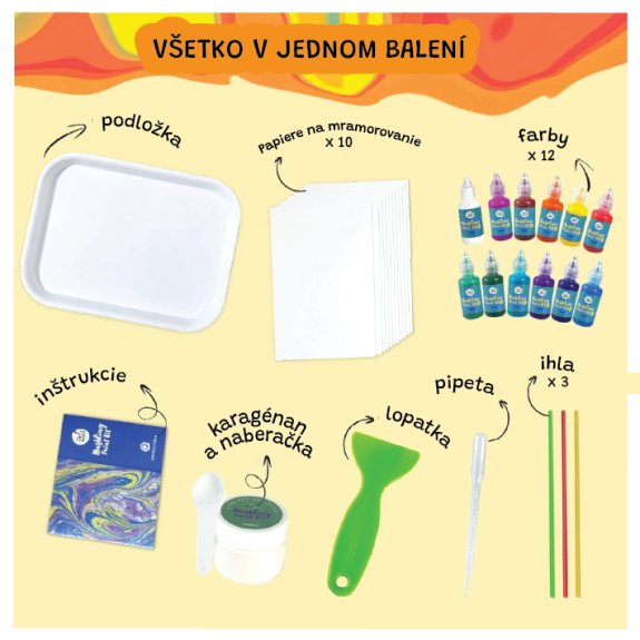 Sada na mramorovanie 6 farieb Jarmelo