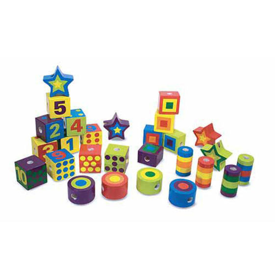 Navliekanie drevených tvarov Melissa & Doug