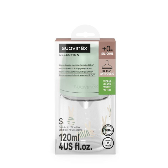 Fľaša sklo 120 ml fyziologická SX PRO +0 SF Wonderland New Suavinex