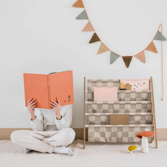 Stojan na knižky Recycled 3 Sprouts Checkerboard/Beige