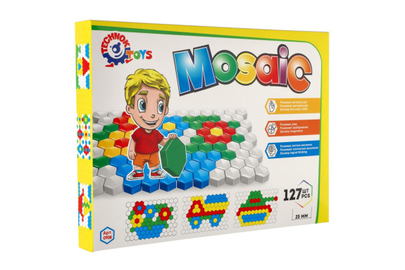 Mozaika klobúčik 2,5 cm hladká 127 ks