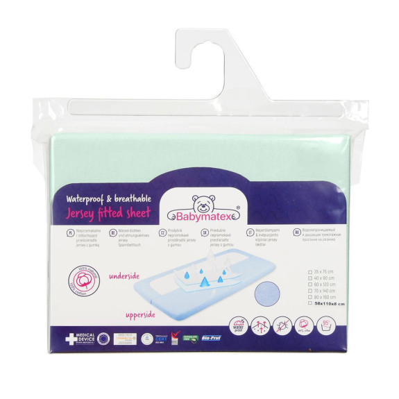 Nepremokavé prestieradlo jersey 60 x 120 cm Babymatex