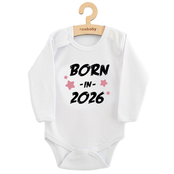 Detské body s potlačou New Baby Born in 2026 pink