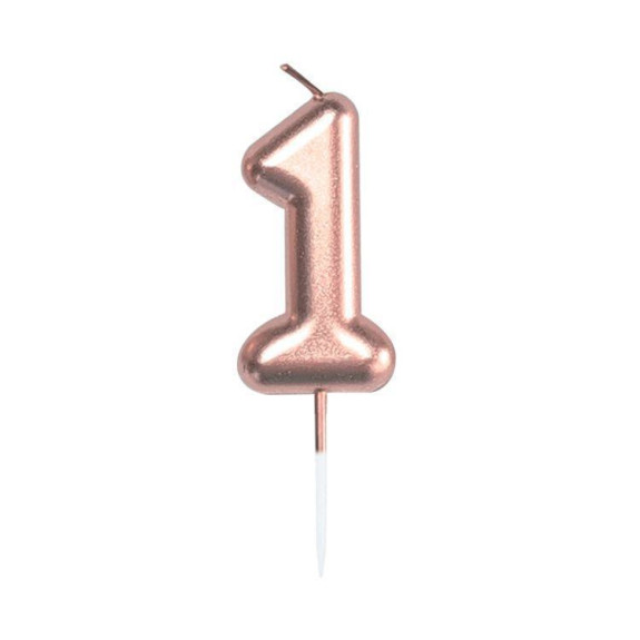 Sviečka tortová rose gold 5 cm