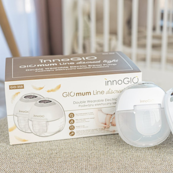 Prenosná elektrická odsávačka materského mlieka GIOmum Line Discreet Light Double innoGIO