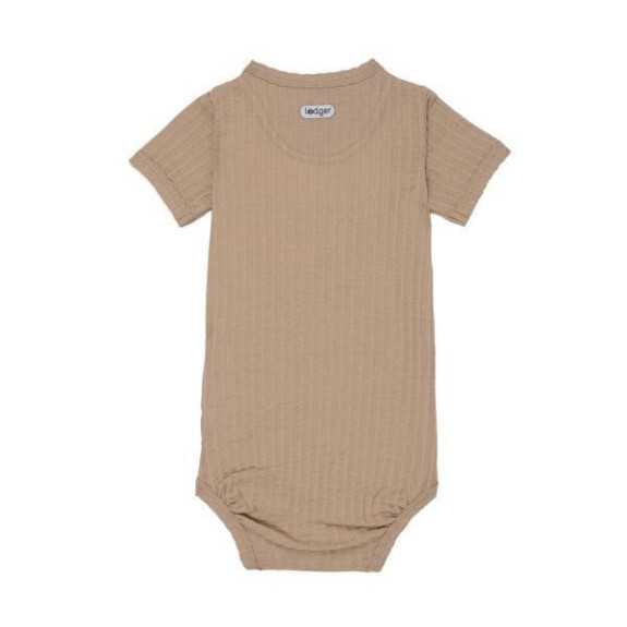 Priedušné body s krátkym rukávom Romper Seersucker Lodger Beige