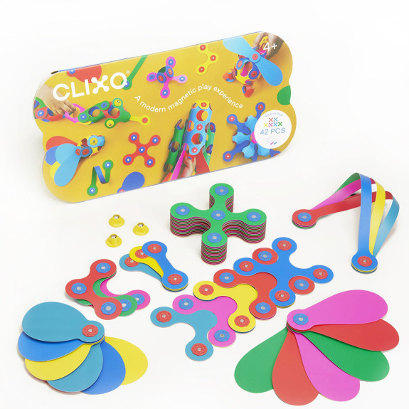 Magnetická stavebnica 42 kusov Clixo Rainbow