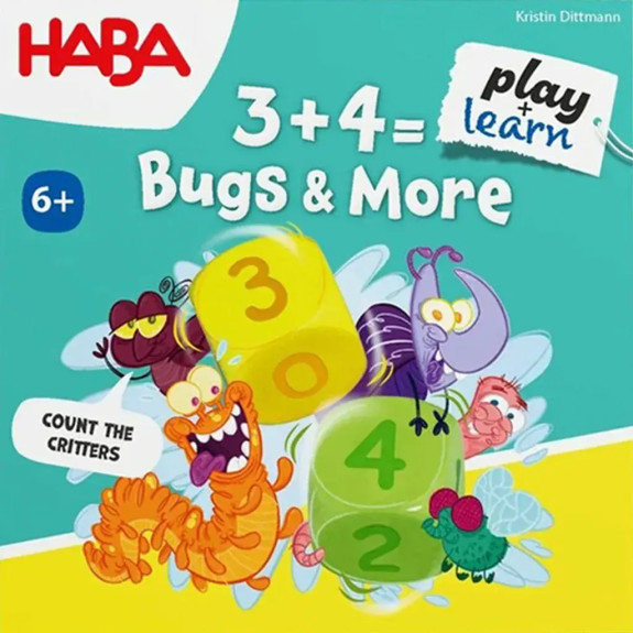 Play&Learn Vzdelávacia mini hra 3+4 chrobáky od 6 rokov Haba