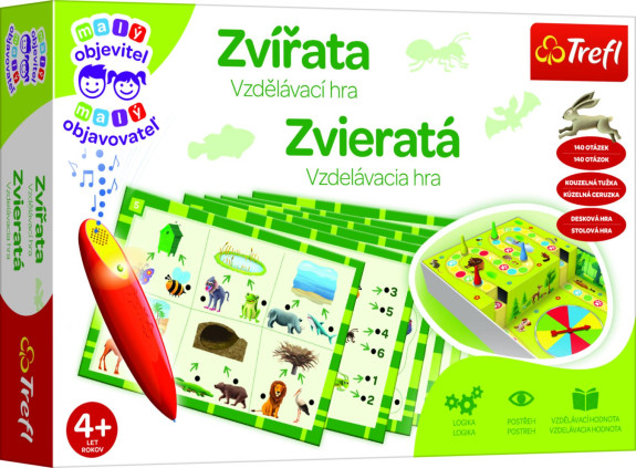 Malý objaviteľ Zvieratá + kúzelná ceruzka edukačná spoločenská hra Trefl