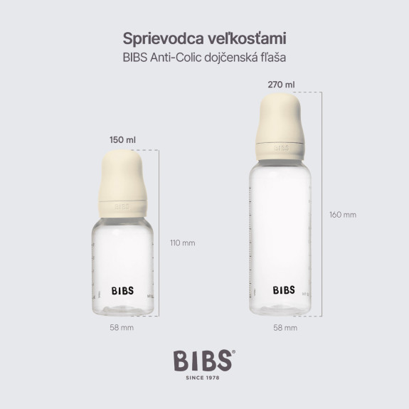 Antikoliková fľaša so silikónovým cumlíkom 270 ml Bibs