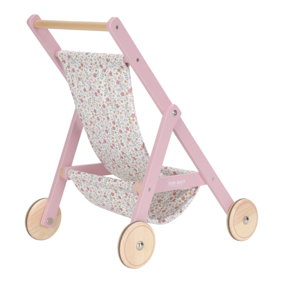 Kočík pre bábiky golfky drevené Pink Little Dutch