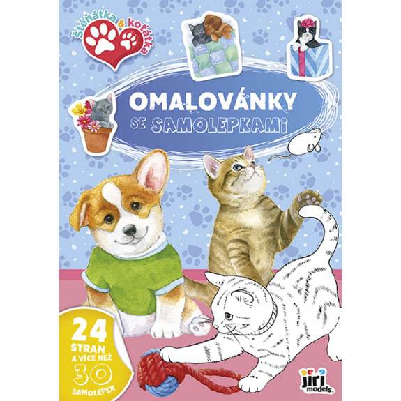 Maľovanky A4 so samolepkami Šteniatka a mačiatka