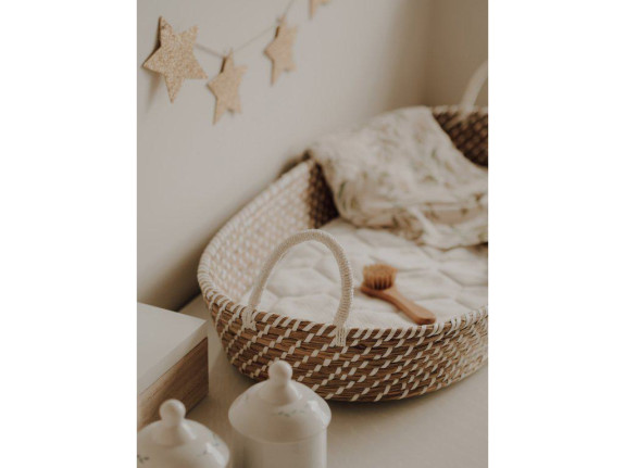 Prebaľovací košík pre bábätko Smart Basket natural + podložka Ahojbaby