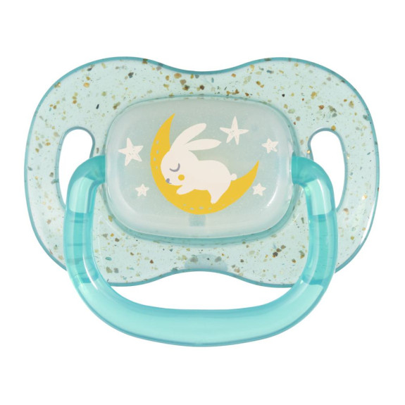 Cumlík svietiaci silikónový symetrický Nightglow Canpol babies 6 - 18 m 2 ks