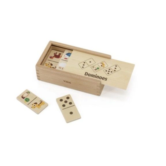 Drevené domino zvieratká