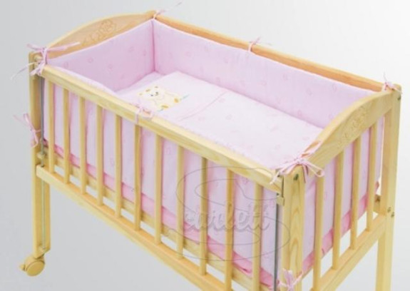 Súprava 7 dielna do postieľky Baby Scarlett Méďa ružový