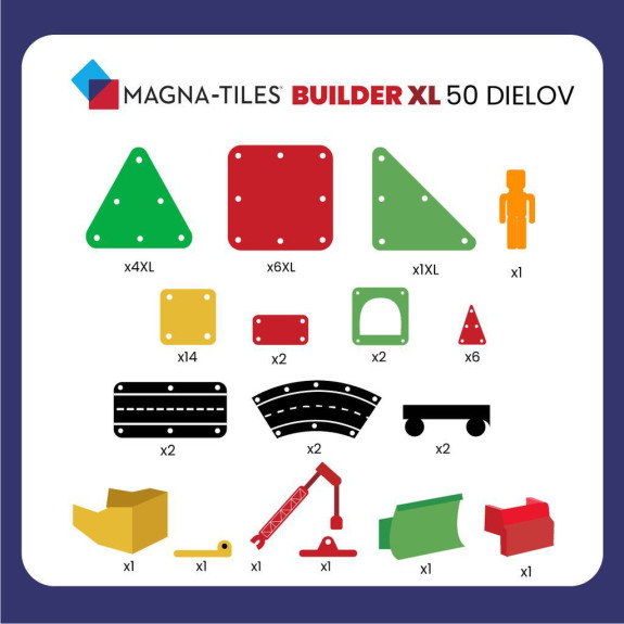Magnetická stavebnica Builder XL Trucks 50 dielov