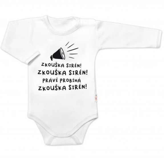 Body dlhý rukáv Skúška sirén bielej Baby Nellys